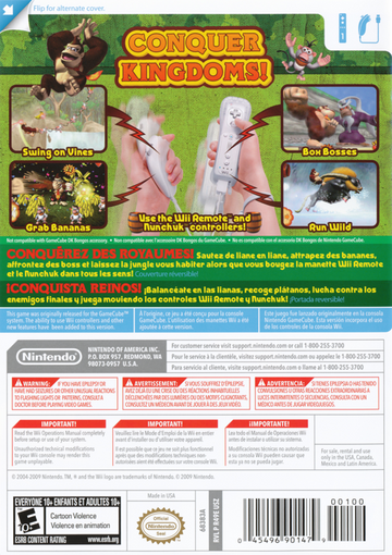 Donkey Kong: Jungle Beat | Wii | back cover | region=North America | source-country=Canada,United States | zypher-v2 | moby-1f3afb2eee61 | Data by MobyGames.com