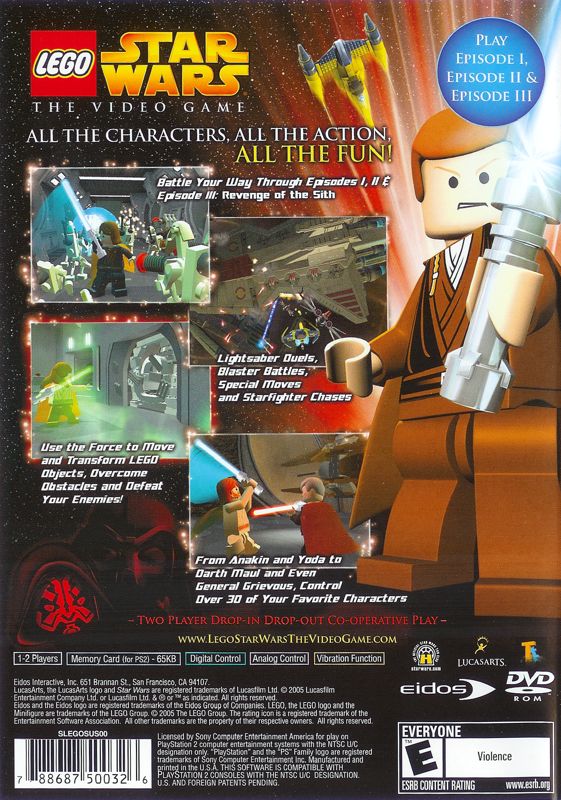 LEGO Star Wars: The Video Game | PlayStation 2 | back cover | region=North America | source-country=United States | zypher-v2 | moby-cb8a371ab37c | Data by MobyGames.com