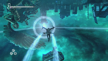 
DmC: Devil May Cry - Definitive Edition | Xbox One | gameplay screenshot | Aerial movement through a warped arena