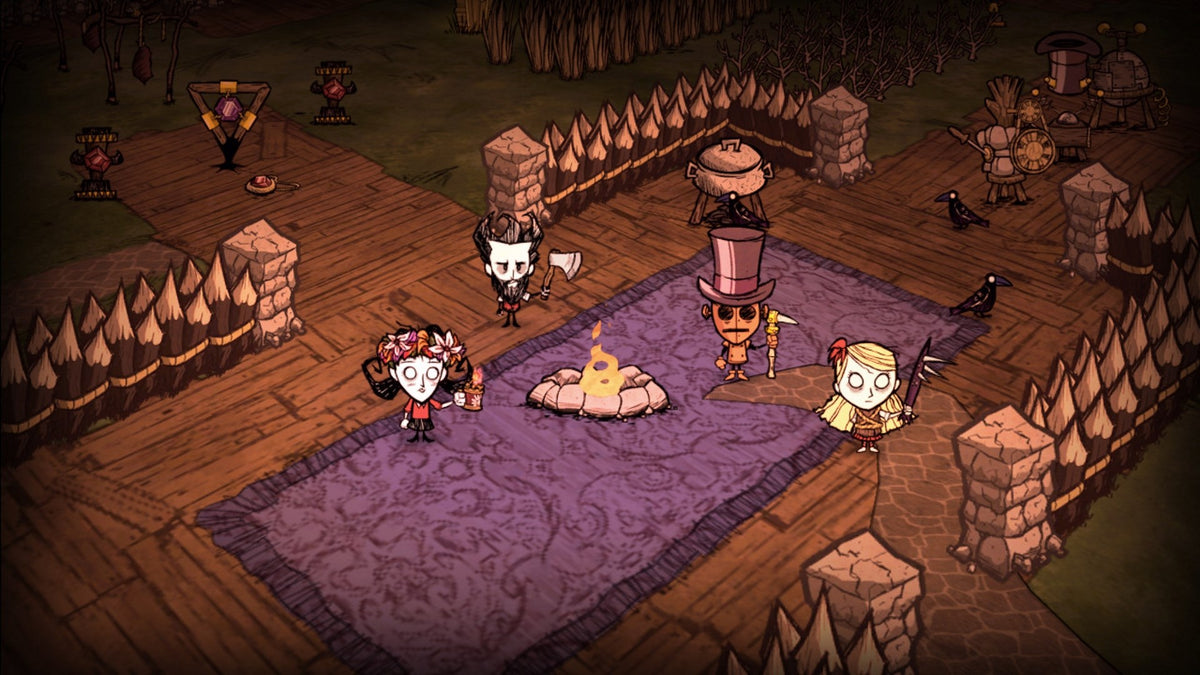 
Don't Starve: Mega Pack | Xbox One | gameplay screenshot | multiplayer survival at a campfire | Source: official Xbox C2W5QC6Z3N87 | screenshot=06