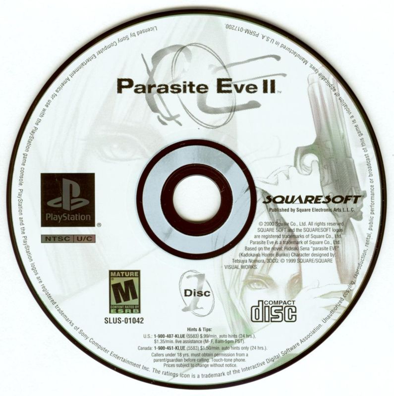 Parasite Eve II | PlayStation | game disc 1 of 2 | Region: North America | source-country=Canada,United States | Data by MobyGames.com