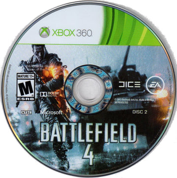 
Battlefield 4 | Xbox 360 | game disc 2 of 2 | Region: North America | source-country=United States | Data by MobyGames.com
