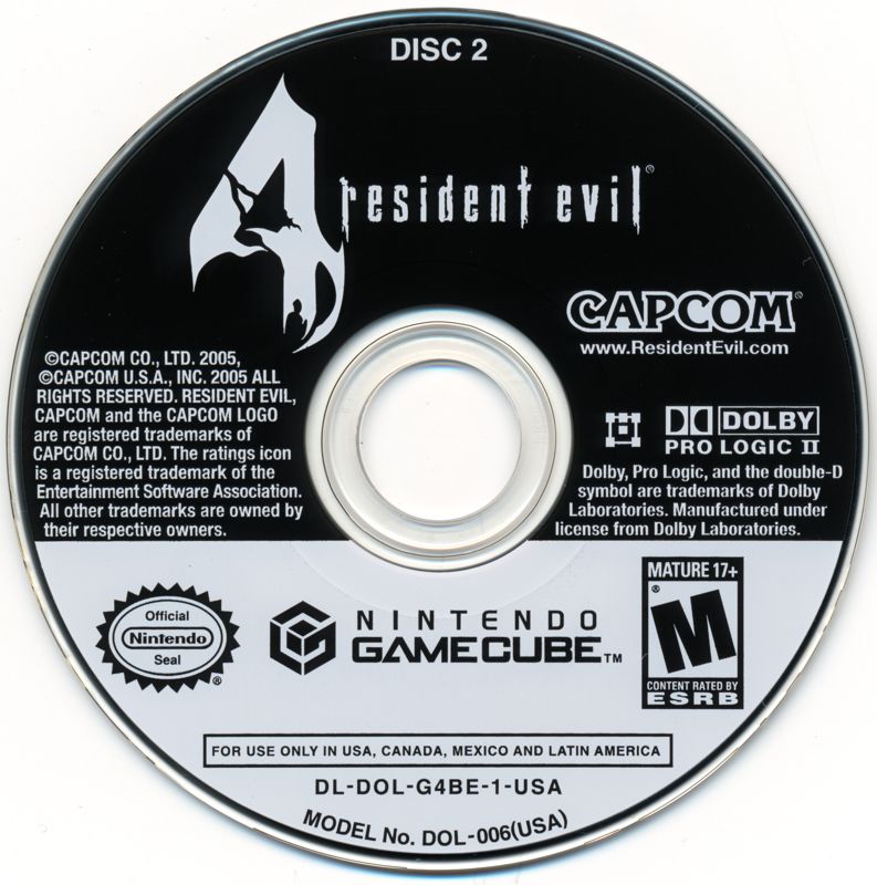 
Resident Evil 4 | GameCube | game disc 2 of 2 | Region: North America | source-country=Canada,Mexico,United States | Data by MobyGames.com
