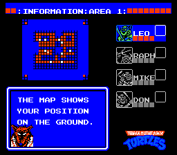 Teenage Mutant Ninja Turtles | NES | gameplay screenshot | Data by MobyGames.com
