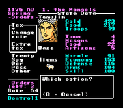 
Genghis Khan | NES | gameplay screenshot | Data by MobyGames.com