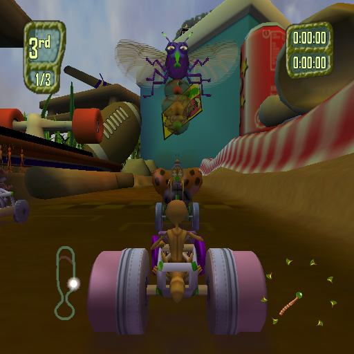 Antz Extreme Racing | PlayStation 2 | gameplay screenshot | region=North America | source-country= | zypher-v2 | moby-f21390627f0a | Data by MobyGames.com
