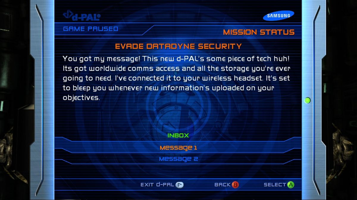 
Perfect Dark Zero | Xbox 360 | gameplay screenshot | Region: North America | source-country= | Data by MobyGames.com