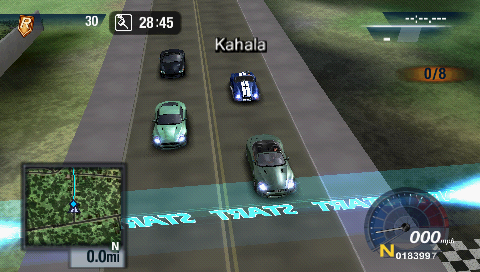 Test Drive Unlimited | PSP | gameplay screenshot | region=North America | source-country= | zypher-v2 | moby-475feea674f7 | Data by MobyGames.com