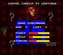 
Riddick Bowe Boxing | SNES | gameplay screenshot | Data by MobyGames.com
