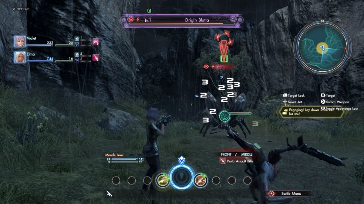 Xenoblade Chronicles X | Wii U | gameplay screenshot | region=North America | source-country= | zypher-v2 | moby-e92557aaefe7 | Data by MobyGames.com