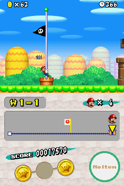 New Super Mario Bros. | Nintendo DS | gameplay screenshot | region=North America | source-country= | zypher-v2 | moby-9134a3df896c | Data by MobyGames.com