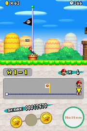 New Super Mario Bros. | Nintendo DS | gameplay screenshot | region=North America | source-country= | zypher-v2 | moby-9134a3df896c | Data by MobyGames.com