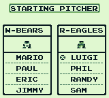 Baseball | Game Boy | gameplay screenshot | region=North America | source-country= | zypher-v2 | moby-2c294db59890 | Data by MobyGames.com