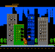 
Rampage | NES | gameplay screenshot | Data by MobyGames.com