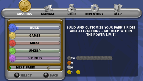 Thrillville | PSP | gameplay screenshot | region=North America | source-country= | zypher-v2 | moby-fe694c25dc44 | Data by MobyGames.com