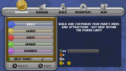 Thrillville | PSP | gameplay screenshot | region=North America | source-country= | zypher-v2 | moby-fe694c25dc44 | Data by MobyGames.com