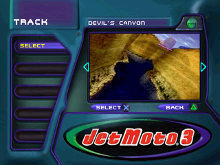 Jet Moto 3 | PlayStation | gameplay screenshot | region=North America | source-country= | zypher-v2 | moby-b0cc6e37f910 | Data by MobyGames.com