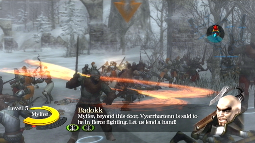 
N3: Ninety-Nine Nights | Xbox 360 | gameplay screenshot | Region: North America | source-country= | Data by MobyGames.com