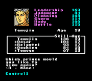 
Genghis Khan | NES | gameplay screenshot | Data by MobyGames.com