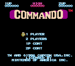 
Commando | NES | gameplay screenshot | Data by MobyGames.com