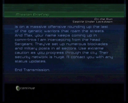 James Cameron's Dark Angel | Xbox | gameplay screenshot | region=North America | source-country= | zypher-v2 | moby-191e3d796d16 | Data by MobyGames.com