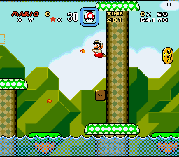 Super Mario World | SNES | gameplay screenshot | Data by MobyGames.com