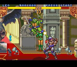 
Teenage Mutant Ninja Turtles: Tournament Fighters | SNES | gameplay screenshot | Data by MobyGames.com