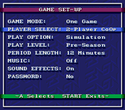 
Bulls vs Lakers and the NBA Playoffs | SEGA Genesis | menu screenshot | game setup