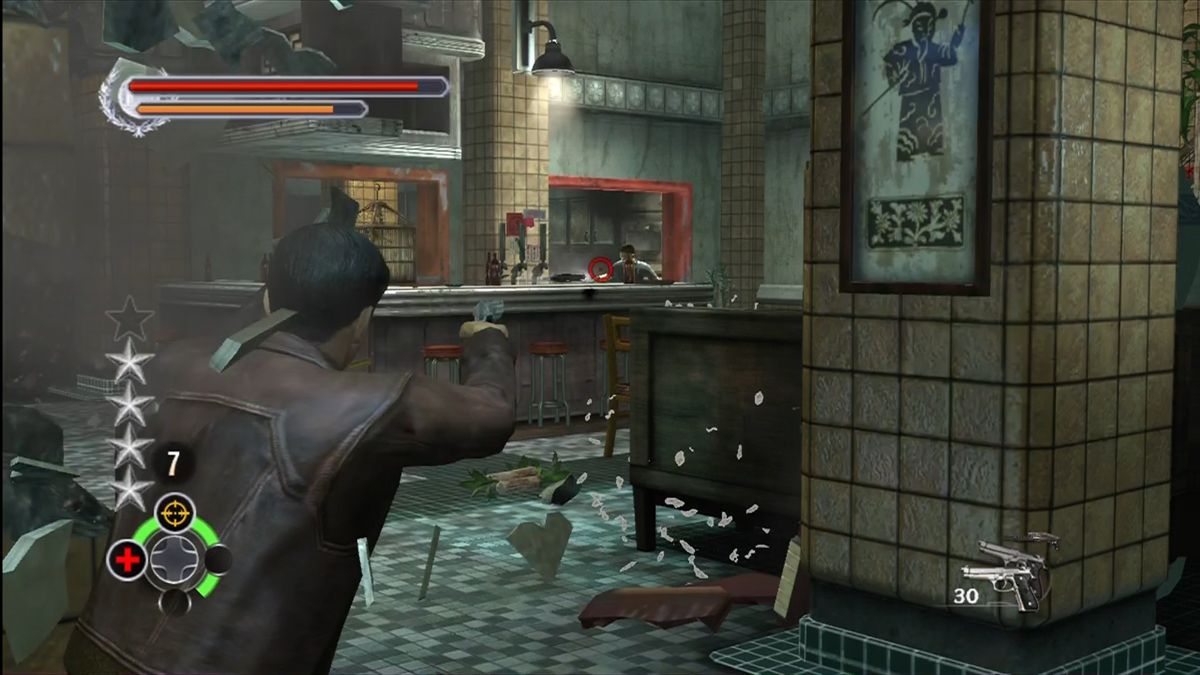 Stranglehold | Xbox 360 | gameplay screenshot | Region: North America | source-country= | Data by MobyGames.com