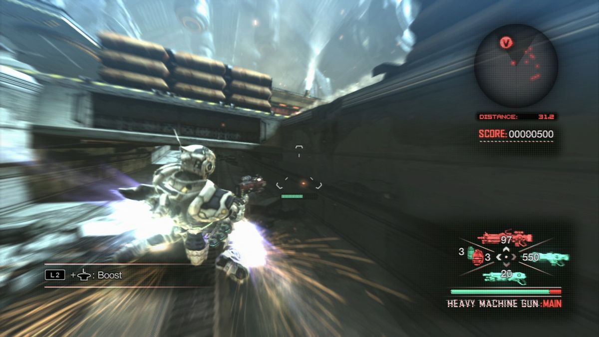 Vanquish | PlayStation 3 | gameplay screenshot | region=North America | source-country= | zypher-v2 | moby-87a7bd776fde | Data by MobyGames.com