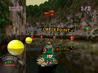 Jet Moto | PlayStation | gameplay screenshot | region=North America | source-country= | zypher-v2 | moby-c74ea7306d49 | Data by MobyGames.com