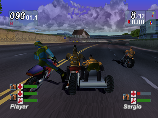 Road Rash: Jailbreak | PlayStation | gameplay screenshot | region=North America | source-country= | zypher-v2 | moby-91744192346e | Data by MobyGames.com