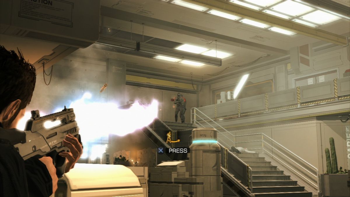 Deus Ex: Human Revolution | PlayStation 3 | gameplay screenshot | Region: North America | source-country= | Data by MobyGames.com