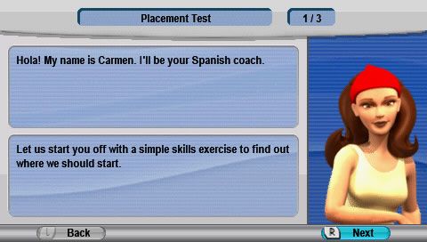 My Spanish Coach | PSP | gameplay screenshot | region=North America | source-country= | zypher-v2 | moby-5dfc3e2a3bf2 | Data by MobyGames.com