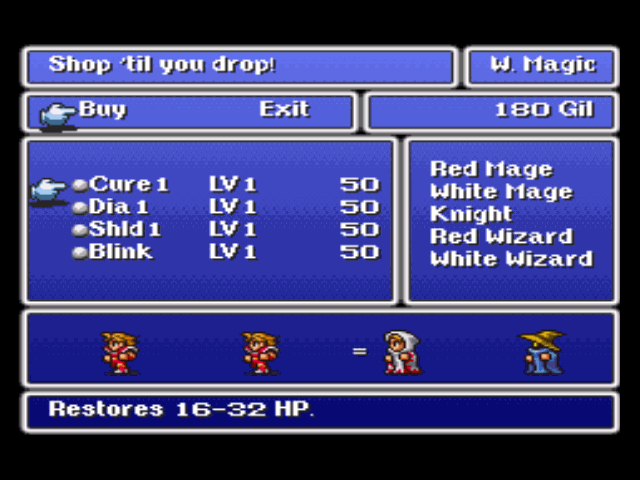 
Final Fantasy Origins | PlayStation | gameplay screenshot | Data by MobyGames.com