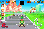 Mario Kart: Super Circuit | Game Boy Advance | gameplay screenshot | region=North America | source-country= | zypher-v2 | moby-77f3db32b6bd | Data by MobyGames.com