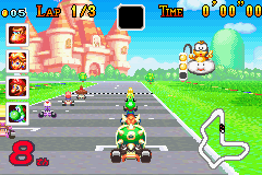 Mario Kart: Super Circuit | Game Boy Advance | gameplay screenshot | region=North America | source-country= | zypher-v2 | moby-77f3db32b6bd | Data by MobyGames.com