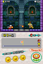 New Super Mario Bros. | Nintendo DS | gameplay screenshot | region=North America | source-country= | zypher-v2 | moby-73485d7be17b | Data by MobyGames.com