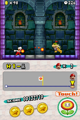 New Super Mario Bros. | Nintendo DS | gameplay screenshot | region=North America | source-country= | zypher-v2 | moby-73485d7be17b | Data by MobyGames.com