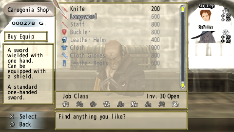 Valhalla Knights | PSP | gameplay screenshot | region=North America | source-country= | zypher-v2 | moby-610a4255b167 | Data by MobyGames.com