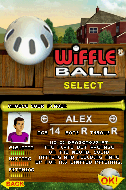
Wiffle Ball | Nintendo DS | gameplay screenshot | Data by MobyGames.com