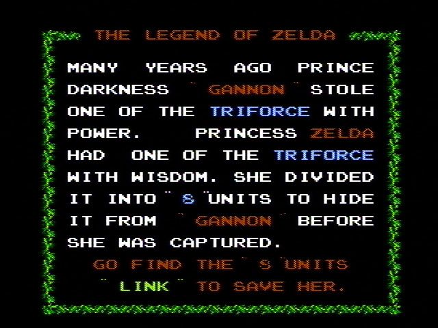 The Legend of Zelda | NES | gameplay screenshot | region=North America | source-country= | zypher-v2 | moby-f79a35725883 | Data by MobyGames.com