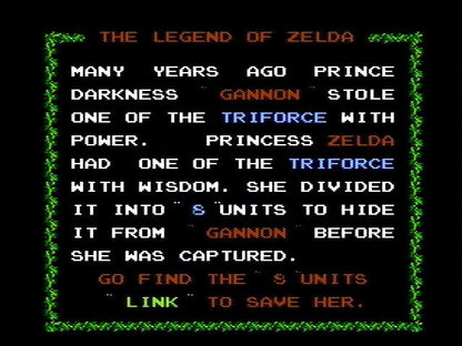 The Legend of Zelda | NES | gameplay screenshot | region=North America | source-country= | zypher-v2 | moby-f79a35725883 | Data by MobyGames.com