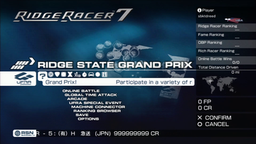 Ridge Racer 7 | PlayStation 3 | gameplay screenshot | region=North America | source-country= | zypher-v2 | moby-198f3c94fd78 | Data by MobyGames.com