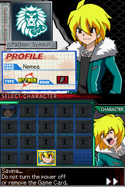 Beyblade: Metal Fusion | Nintendo DS | gameplay screenshot | region=North America | source-country= | zypher-v2 | moby-317ba4675f8b | Data by MobyGames.com