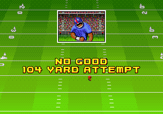 
John Madden Football '92 | SEGA Genesis | menu screenshot | field goal result