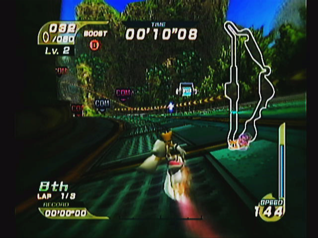 Sonic Riders | GameCube | gameplay screenshot | region=North America | source-country= | zypher-v2 | moby-aba8a63cdb93 | Data by MobyGames.com