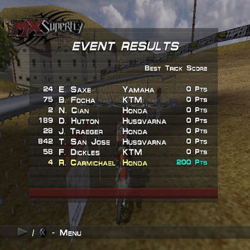 MX Superfly Featuring Ricky Carmichael | PlayStation 2 | gameplay screenshot | region=North America | source-country= | zypher-v2 | moby-f64fdd9b176a | Data by MobyGames.com