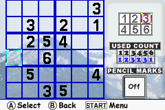 
Sudoku Fever | Game Boy Advance | gameplay screenshot | Data by MobyGames.com