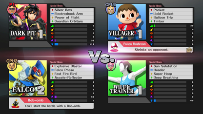 Super Smash Bros. for Wii U | Wii U | gameplay screenshot | region=North America | source-country= | zypher-v2 | moby-926b258922a4 | Data by MobyGames.com